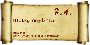 Hlatky Angéla névjegykártya